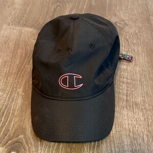 Champion Black Cap with Pink Embroidery